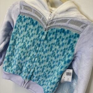 Kids Disney Parks Elsa Hoodie Zip‎ Up Fleece Coat W/ Removable Cape Size XS NWT